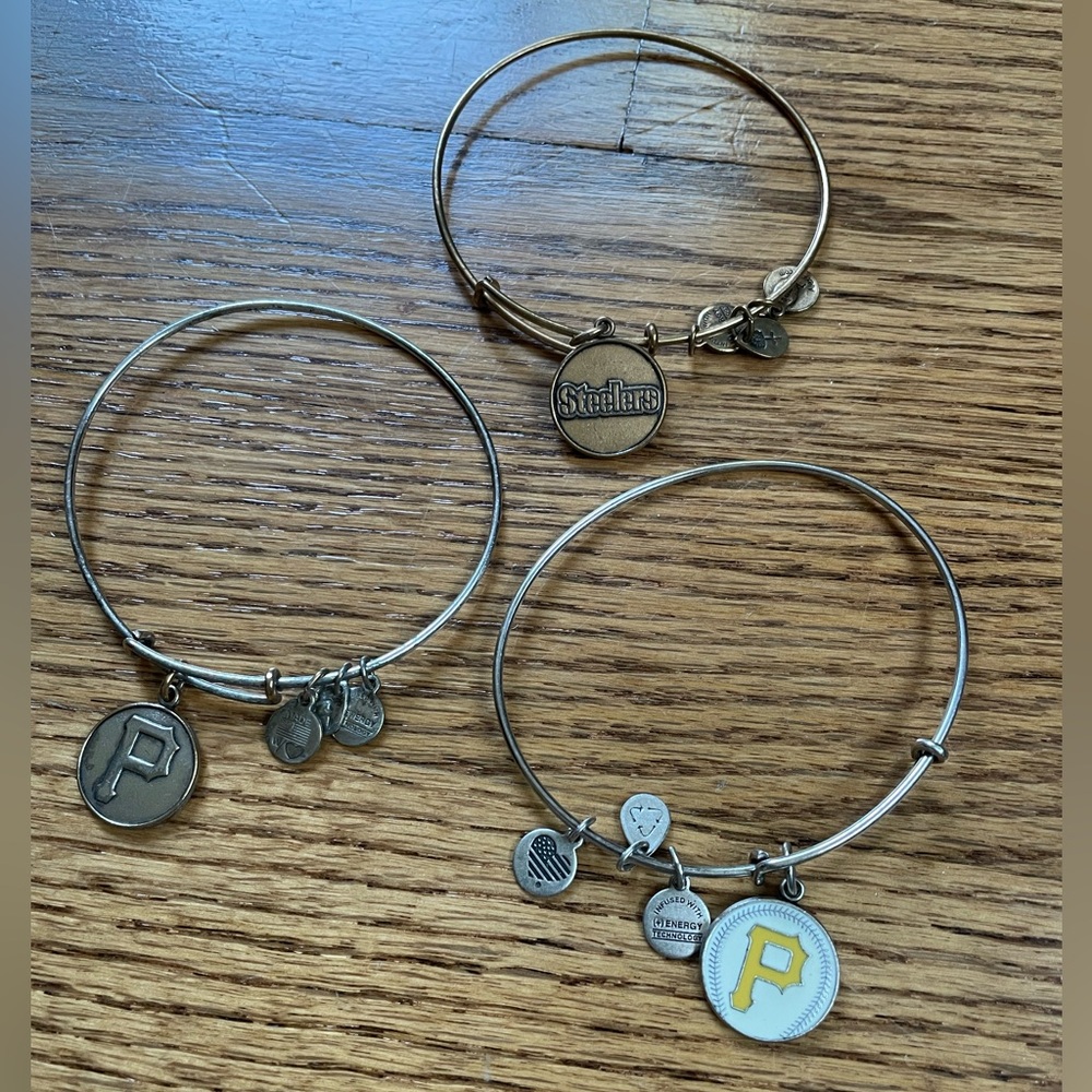 Pittsburgh Fan Alex and Ani Gold and Silver Charm Bracelets MLB + NFL